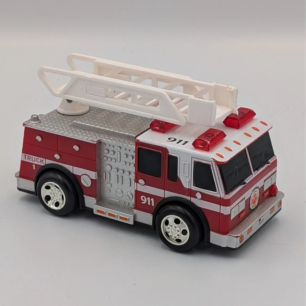 Maxx Action 911 Fire Truck Toy with Lights and Sounds Red Rescue Ladder Vehicle
